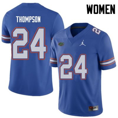 Women's Florida Gators #24 Mark Thompson NCAA Jordan Brand Royal Authentic Stitched College Football Jersey CYN5362PQ